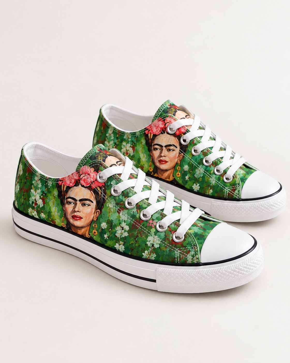 Zapatillas personalizadas a mano Artekalemu, diseño inspirado en Frida